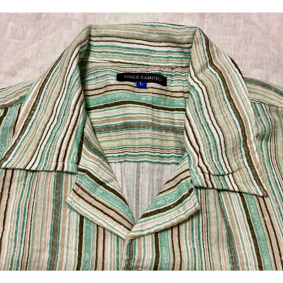 Vince Camuto Short Sleeve Button Up Shirt Men's Double Gauze Size L New - Picture 8 of 9